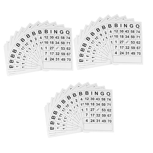 GETAJGHSD 180 Stück Bingo Spielkarten Bingo Chips Großes Schachbrett Adukt Spielzeug Bingo Spiele Bingo Karten Mit Einzigartigen Zahlen Bingo Für Karten Bulk Bingo Zubehör Weiß von GETAJGHSD