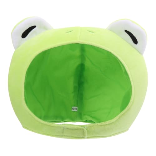 GETAJGHSD 1stk Frosch Kapuzenmütze Frosch Plüschmütze Tierische Plüschhüte Tiermütze Hut Mit Hasenohren Dummkopfhut Frosch Hut Performance-requisiten Hasenmütze Pilz Hut Cosplay Green Stoff von GETAJGHSD