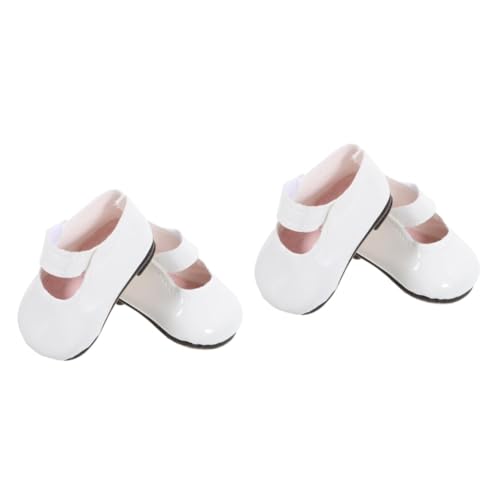 GETAJGHSD 2 Paar 18-Zoll-puppenschuhe Exquisite Minischuhe Mini-Schuhe Spielzeug Mini-schuhverzierungen Puppe Schuhe Dekor Mini- -dekor Mini-szenen-Requisiten Dekorative Minischuhe Weiß von GETAJGHSD