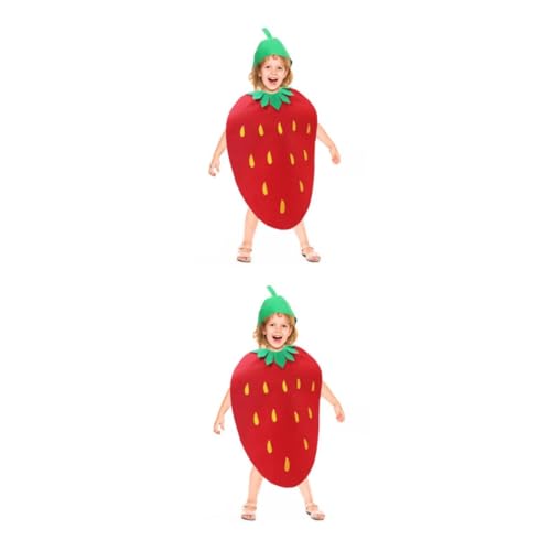 GETAJGHSD 2 STK Gemüsekostüm Für Kinder Kinderparty-Outfit Erdbeere Niñas Obst Cosplay-kostüm Für Kinder Performance-kostüm Für Kinder Requisite Für Kindermodenschauen von GETAJGHSD