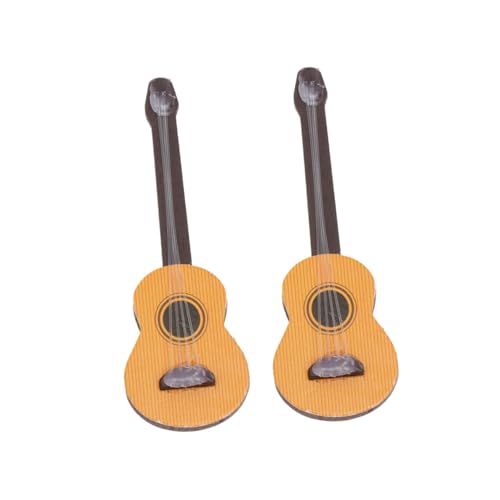 GETAJGHSD 2 STK Mini-Gitarre holzspielzeug holzspielsachen Geschenkeidee Tischdekoration Ideas Puppenhaus Figur Miniatur-Gitarrenmodell-Dekor Miniatur-Gitarrenfiguren Holzschmuck Bambus von GETAJGHSD