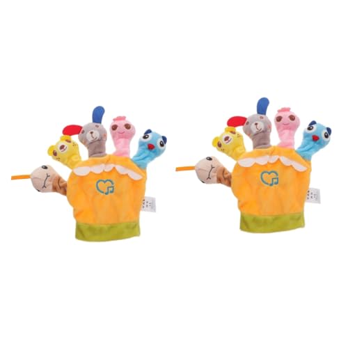 GETAJGHSD 2 Stück Fingerpuppen Sets Mini Spielzeug Tier Fingerpuppen Handschuhe Cartoon Fingerpuppen Frosch Fingerpuppe Tierbad Fingerpuppen Fingerpuppen Handschuh Plüschtiere von GETAJGHSD