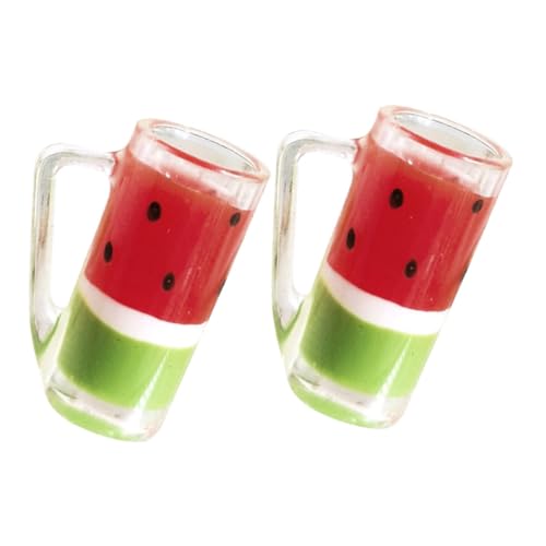 GETAJGHSD 2 Stück Mini Wassermelonensaft Getränk Getränke Miniaturen Puppenhaus Zubehör Puppenhaus Essens Requisite Dekor Miniatur Sotun Getränke Puppen Miniatur Getränke von GETAJGHSD