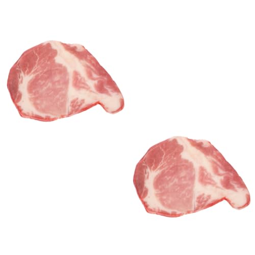 GETAJGHSD 2 Stück Simulation Rindfleischscheiben Gefälschtes Rindfleisch Gekochtes Gefälschtes Fleischmodell Gekochtes Fleischmodell Gefälschtes Fleisch Lebensmittelmodell Lebensechte von GETAJGHSD