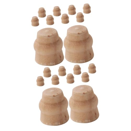 GETAJGHSD 20 STK Mini-tischzubehör Holzfüße Für Mini-möbel Miniatur-einrichtungsgegenstände Mini-stuhlbeine Mini-hausbedarf Miniatur-möbelbeine Mini Stuhlbein Aus Holz Lotusbaum Beige von GETAJGHSD