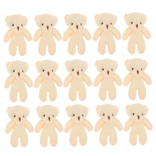 GETAJGHSD 20st Mini-bär Ausgestopft Bezaubernd Winzig Bärenspielzeug Plüschbär-schlüsselanhänger Kleine Bärenpuppe Multifunktionale Bärenfiguren Bärenpuppe Mini Kuscheltiere Beige Stoff von GETAJGHSD