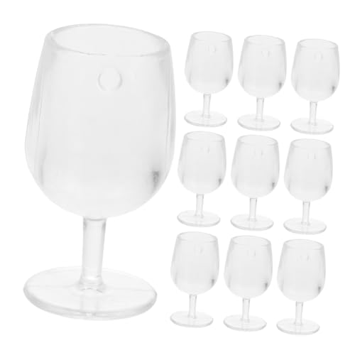 GETAJGHSD 20st Puppenhaus Aus Rotweinglas Mini-getränkebecher Mini-trinkbecher Mini-kaffeetassen Mini-weinkelch Miniatur Weingläser Miniaturbecher Mini-cocktailgläser Transparent Plastik von GETAJGHSD