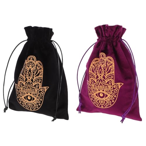 GETAJGHSD 2St Tarot-Tasche karten aufbewahrung tarot zubehör Tarotbehälter mit Kordelzug Tarotbeutel mit Kordelzug Tarotkarten-Beutel Aufbewahrungstasche Schmuckbeutel mit Kordelzug Flanell von GETAJGHSD