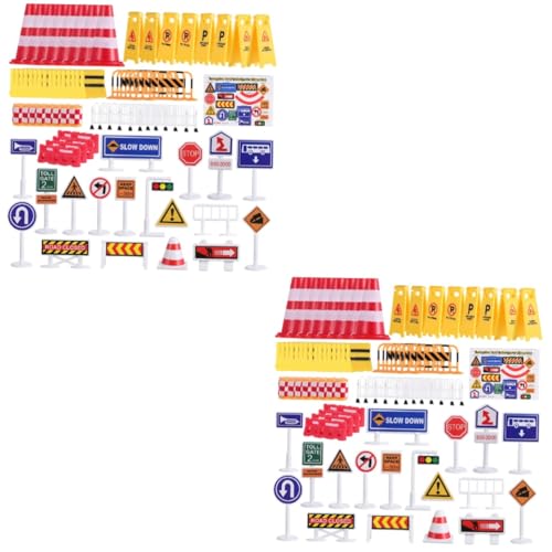 GETAJGHSD 2st Barrikadenschild Spielzeug Kinderautos Verkehrszeichen Für Spielzeug Elektro-LKW Für Kinder Verkehrsblockademodell Ampelmodelle Straßensignal-verkehrsspielzeug Mini Plastik von GETAJGHSD