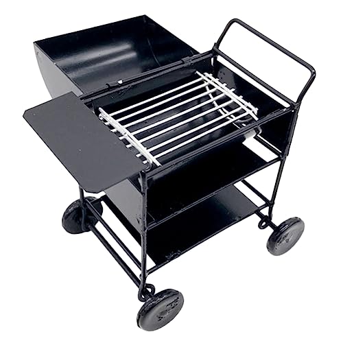 GETAJGHSD 2st Puppenhausgrill Mini-Barbecue-Grill Holzkohlegrill Im Freien Mini-grillrost Mini-Grill-Modell Mini-Barbecue Maker Mini-möbel Puppenhaus-grillständer Outdoor-möbel Metall Black von GETAJGHSD