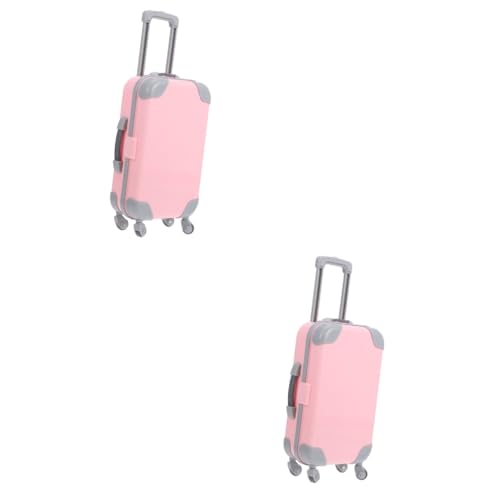 GETAJGHSD 2st Puppenkoffer Mini-Koffer-dekor Puppengepäck Spielzeugkoffer Mini-gepäckkoffer Mini-hauskoffer Mini-Koffer-Spielzeug Mini-hausverzierung Mini- -dekor Miniaturgepäck Abs Rosa von GETAJGHSD