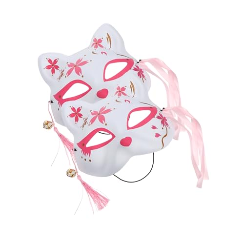 GETAJGHSD 2st Sakura-fuchs-maske Kitsune Katzenmasken Leuchtendes Cosplay Vollmaskenkostüm Coole Maske Outfits Halloween-cosplay-masken Kreative Kostümparty-maske -masken Rosy Plastik von GETAJGHSD