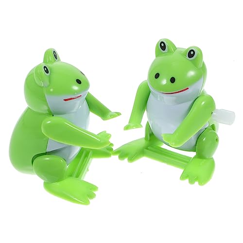 GETAJGHSD 2st Uhrwerk-Frosch-Spielzeug Springende Aufziehspielzeuge Badefrösche Aufziehen Schwimmbad Spielzeug Tierfroschfigur Pessach-froschspielzeug Wasserspielzeug Light Green Abs von GETAJGHSD