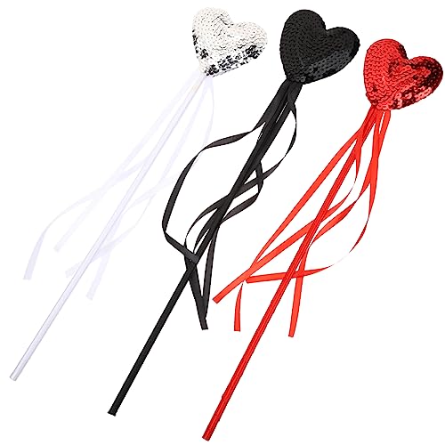 GETAJGHSD 3 Stück Glitzernde Herz Zauberstäbe für Feenstäbe in Schwarz Rot und Silber für Kostümpartys Geburtstagsfeiern und Theateraufführungen GETAJGHSD 3 Stück Glitzernde Herz Zauberstäbe für Feenstäbe in Schwarz Rot und Silber für Kostümpartys Geburtstagsfeiern und Theateraufführungen von GETAJGHSD