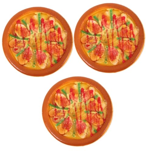 GETAJGHSD 3 Teiliges Simulations Pizzamodell Realistisches Lebensmittelmodell Lebensechte Pizzascheibe Künstliche Lebensechte Pizza Requisite Gefälschte Lebensmittel Display Requisite von GETAJGHSD