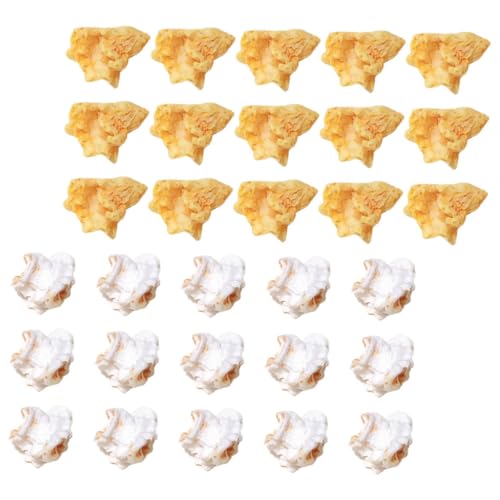 GETAJGHSD 30St Simuliertes Popcorn-Snack-Modell Mini-Popcorn-Requisite gefälschtes Mini-Popcorn künstliches Popcorn Popcorn-Zubehör DIY-Ohrringzubehör Mini-Imitat-Popcorn Plastik von GETAJGHSD