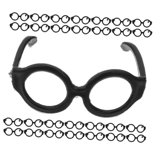 GETAJGHSD 30st Puppenbrille Brille Zum Anziehen Der Puppe Brillenrequisiten Zum Anziehen Accessoires Für Puppenkleidung Puppenzubehör Brillen Zum Anziehen Der Puppe Plastik Black von GETAJGHSD