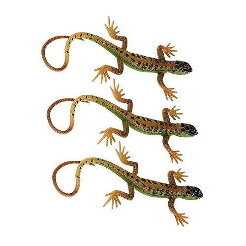 GETAJGHSD 3St Eidechsenskulptur Reptilientierspielzeug künstliche gefälschte Eidechsen Gecko-Figuren Spielzeug für Kinder kinderspielzeug Eidechsendekoration Eidechsenfiguren Dekor Plastik von GETAJGHSD