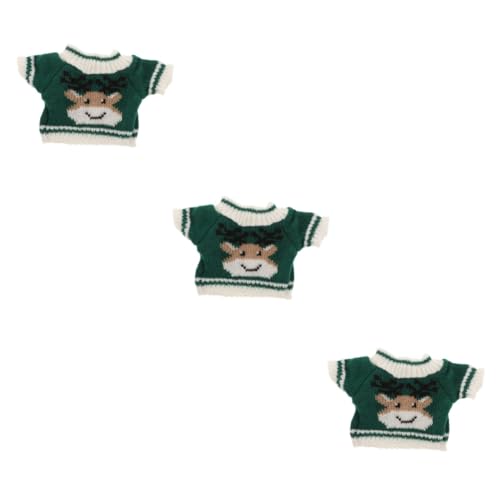 GETAJGHSD 3St Spielzeugbär-Pullover Puppenkostüm für Kinder Pyjama Stofftierkleidung Mini-Bären Puppenkleidung Puppenmode wiederverwendbarer Puppenpullover kompakte Bärenkleidung Garn Green von GETAJGHSD