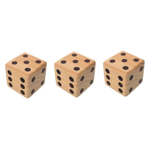 GETAJGHSD 3st Spiel Würfel Riesenwürfel-hinterhofspiel Betrunkenes Würfelspiel Farkle Endloses Spielen Im Freien Jumbo-würfel Für Den Außenbereich Axtwurfspiel Im Freien Kiefernholz von GETAJGHSD