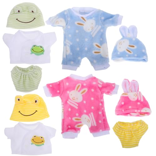 GETAJGHSD 4 Sets Weiche Cute Bunny Overall Reborn Baby Puppen Kleidung Pyjamas Für Mädchen Puppen Realistische Baby Puppe Tier Outfit Für Mädchen Weiche von GETAJGHSD