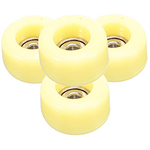 GETAJGHSD 4 Stück Fingersport-Modell Griff Inline-Skate-räder Freizeit Schreibtischspiel Mini-Finger-Skateboards Fingerroller-Modell Zubehör Trainieren Zappelringe Yellow Plastik von GETAJGHSD