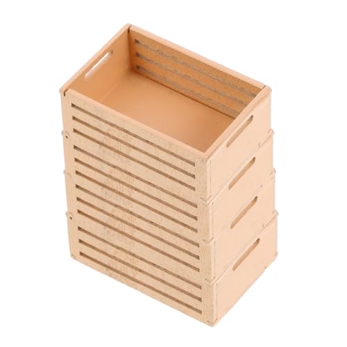 GETAJGHSD 4 Stück Mini Aufbewahrungskorb Puppenhaus Körbe Mini Puppenhaus Kiste Kleine Holzkiste Mini Kisten Obstkorb Beige Aus Holz von GETAJGHSD