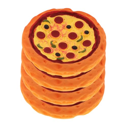 GETAJGHSD 4 Stück Puppenhaus-Pizza Simulierte Pizza Stütze Für Geschäft Puppenhaus Spielzeug Künstliche Pizza Mini-DIY- Mini-Pizza-Modell Puppenhaus Lebensmittelmodell Mini Pizza Harz von GETAJGHSD