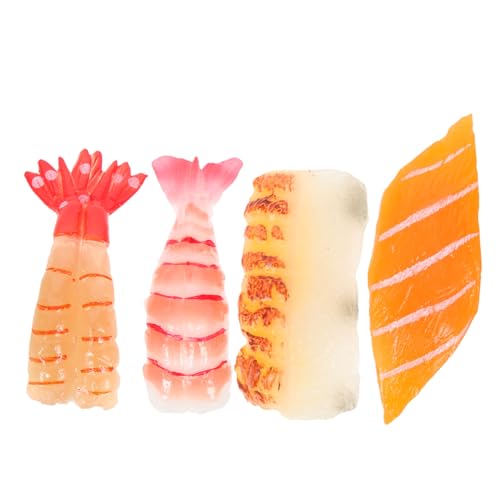 GETAJGHSD 4 Stück Sushi-Simulation Sushi-Miniatur Realistisches Sushi-Modell Falsches Lachs-Sushi Realistisches Japanisches Essen Sushi-Spielzeug Faux-Sushi-Modell Food-Modell PVC von GETAJGHSD