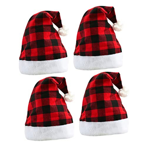 GETAJGHSD 4 Stück Weihnachtsmütze Hüte Für Kinder Weihnachts-party-hüte Pullover Fedora-hut Weihnachtsdekoration Weihnachtskegelhut Weihnachtsmann-cosplay-kostüm Weihnachtsfeier Hut Stoff von GETAJGHSD