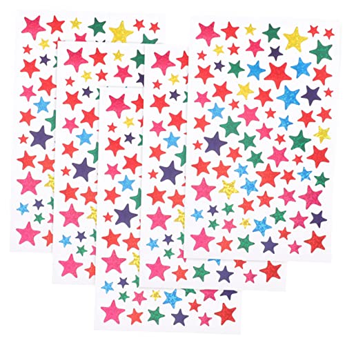 GETAJGHSD 5 Blätter Sternaufkleber für Kinderbelohnung Aufkleber Kinder Stickers for Massenaufkleber für Kinder kleine Aufkleberetiketten Basteln Sie Sternaufkleber Stern Aufkleber PVC von GETAJGHSD