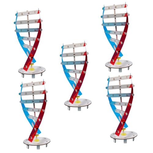 GETAJGHSD 5 Sätze Genmodell Kinder lernspielzeug Science Toys DNA-Struktur Spielzeug - Genetisches Lernspielzeug wissenschaftliches Spielzeug DIY-Holz-DNA-Modell DNA-Lehrmittel Colorful von GETAJGHSD