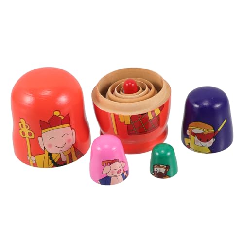 GETAJGHSD 5 Stück Russische Nesting Dolls Tang Mönch Holz Stapelspielzeug Für Kinder Sicheres Lernspielzeug Kindergeburtstag Weihnachten Halloween von GETAJGHSD