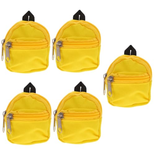 GETAJGHSD 5 Stück Puppenrucksack Minirucksack Spielzeug Minihaus Ornament Kleiner Rucksack Minihaus Puppe Minirucksack Minirucksack Kleine Schultasche Miniaturen Miniaturrucksack von GETAJGHSD