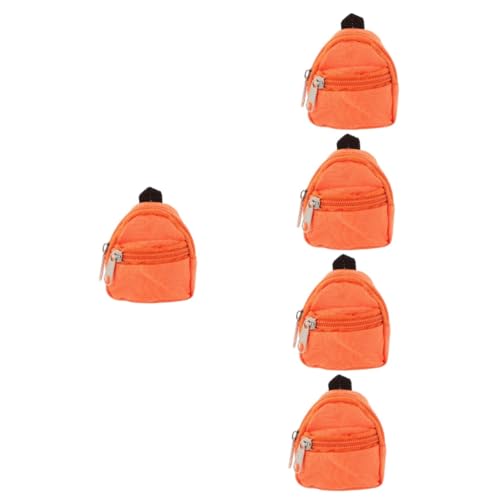 GETAJGHSD 5 Stück Puppenrucksack Puppenzubehör Miniatur Rucksack Puppenreisezubehör Mikroszene Ornament Niedliche Puppentasche Simulation Schultasche Puppe Klassenzimmer Möbel von GETAJGHSD