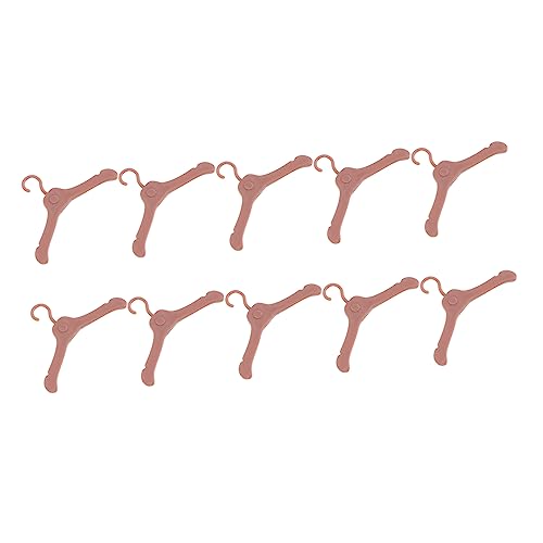 GETAJGHSD 50 Stück Puppenaufhänger Miniatur Kleiderbügel Babypuppe Für Frauen Kleiderbügel Für Babys Minipuppe Babyzubehör Für Mädchen Ständer Für Puppenkleider Mini-zubehör Brown Plastik von GETAJGHSD