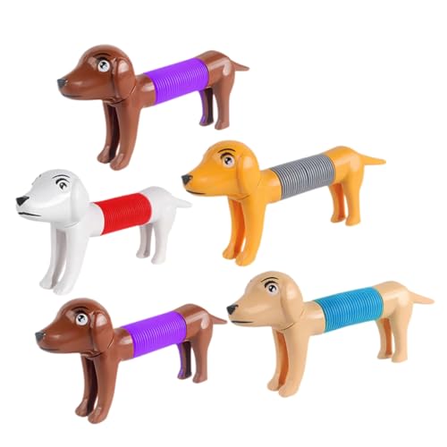 GETAJGHSD 5St Stressabbauendes Hundespielzeug sensorische Röhren Strumpffüller-Spielzeug interaktives Spielzeug Interactive Toys Pop Tube Sinnesspielzeug Pop-Tube-Spielzeug für Partys von GETAJGHSD