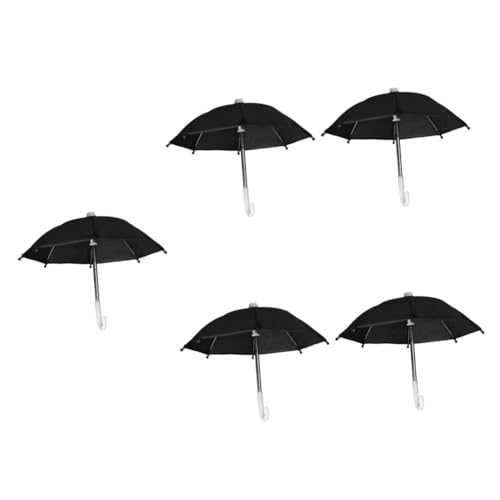 GETAJGHSD 5st Puppenregenschirm Mini-regenschirme So Tun, Würde Man Regenschirm Spielen Basteln Sie Eine Regenschirm-hängedekoration Kinder Klarer Regenschirm Mini-Reise Polyester Black von GETAJGHSD