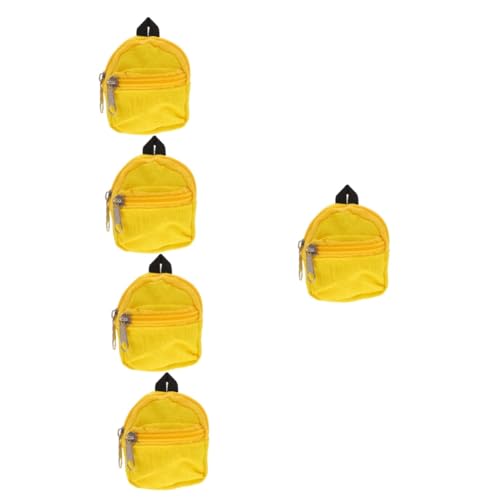 GETAJGHSD 5st Puppenrucksack Mini-babyrucksack Rucksäcke Tragehilfe Für Babypuppen Süßer Rucksack Zubehör Für Babypuppen Babypuppen-kleiderrucksack Schließfach Büchertasche Polyester Yellow von GETAJGHSD