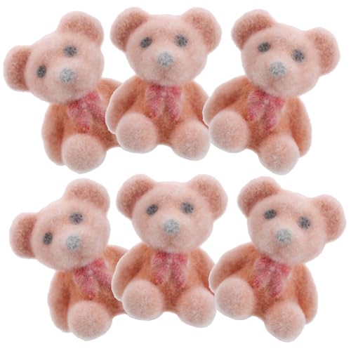 GETAJGHSD 6 Stück Mini Bärenpuppe Die Tierminiaturen Zum Basteln Mini Bär Für Hochzeitsdekorationen Geburtstag Mini Bärchen Winzige Bären Winzige Kunststoff Hellbraun von GETAJGHSD