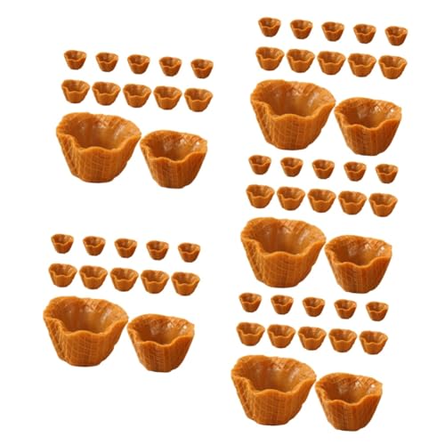 GETAJGHSD 60 STK Simuliertes Tori-Modell Simulierte Knusprige Eiswaffel Lebensechtes Lebensmittelmodell Modell Einer Eistüte Gefälschtes Eismodell Künstliches Dessertmodell PVC Chocolate von GETAJGHSD