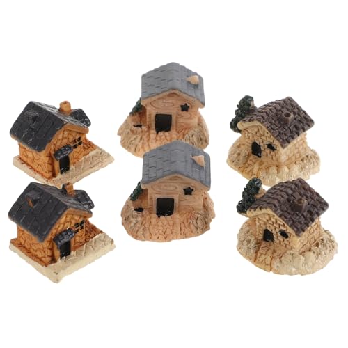 GETAJGHSD 6St Mini-Ornamente gartenfigur modellhaus miniaturfiguren Puppenhaus Zubehör wohnaccessoires Gartenminiaturen Miniatur-Gartenlandschaft Dorfladenhaus kleine Figuren Mini- Harz von GETAJGHSD