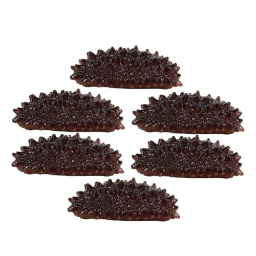 GETAJGHSD 6St Mini-Seegurke Home Decor wohnungsdeko Toy Lernmodell Meerwurm spielwaren hausdeko lebensechte Meeresschneckenfigur simuliertes Seegurkendekor kognitives Modell PVC Dark Brown von GETAJGHSD