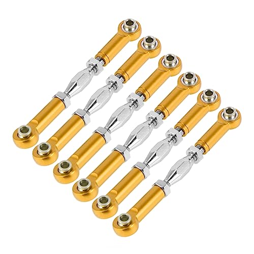 GETAJGHSD 6St RC Auto Stangengestänge Camber-Links einstellbare RC-Spannschlösser rc Lenkstange vorne hinten RC-Stab gelbe Verstellbare Zugstange Spannschlossstange Gestänge für rc Yellow von GETAJGHSD