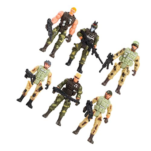 GETAJGHSD 6st Militärsoldatenmodell Kinderspielzeug Kinder Mini-Spielzeug Jungenspielzeug Kindersoldatenfiguren Soldat Force Spielset Rollenspiele Spielset Für Kinder Armee Plastik Green von GETAJGHSD