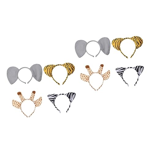 GETAJGHSD 8 Stk Stirnband mit Tierohren Zebra-Ohr-Stirnband Stirnbänder im Tierdesign faschings haarreif Fasching Haarreif tiere haarbänder Cosplay Kinder Haarreif Cosplay-Party-Kopfschmuck von GETAJGHSD