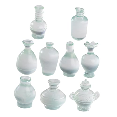 GETAJGHSD 9st Mikrolandschaftsflasche Miniaturmodell Miniatursachen Puppenhaus Spielzeug Mikro-landschaftsflasche Mikro-landschaftsvase Miniaturen Dekor Kleines Hauszubehör Harz Transparent von GETAJGHSD