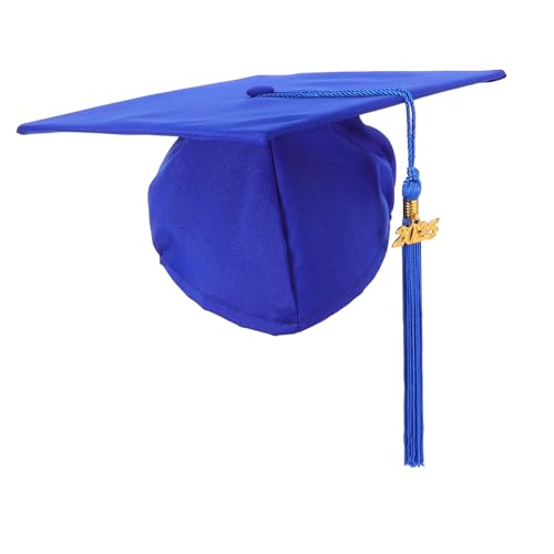 GETAJGHSD Abiturmütze Abschlusskappen für Herren und Damen Abschluss-Kits, Hüte Abschlussmütze Studienabschluss Hut College-Abschlusskappe verstellbare Graduierungskappe Polyester Blue von GETAJGHSD