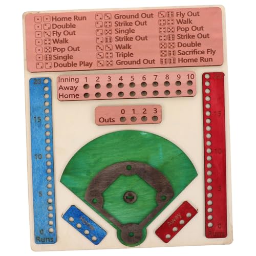 GETAJGHSD Baseball-brettspiel Aus Holz Für Familie Und Party, Kreative Baseball-brettspiele, Baseball-Spiel Aus Holz, Baseball-spielbrett Für Den Desktop von GETAJGHSD