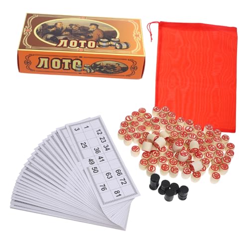 GETAJGHSD Bingo Spielset mit Doppelseitigen Zahlenkarten aus Robustem Holz Rutschfestes Party brettspiel für Gruppen und Langlebig und Sicher für Familienspiele GETAJGHSD Bingo Spielset mit Doppelseitigen Zahlenkarten aus Robustem Holz Rutschfestes Party brettspiel für Gruppen und Langlebig und Sicher für Familienspiele von GETAJGHSD